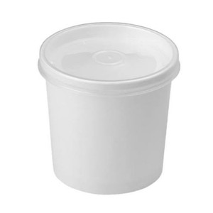 Упаковка для супа 340 мл с прозрачной крышкой (белый)
