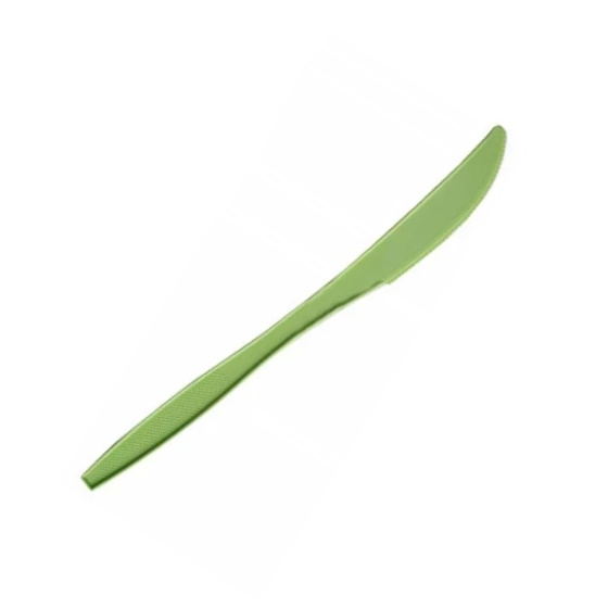 Нож биоразлагаемый 18 см зелёный, 50 шт.